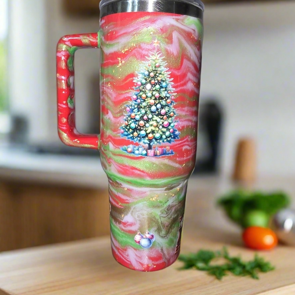 Festive Christmas Tree Travel Mug
